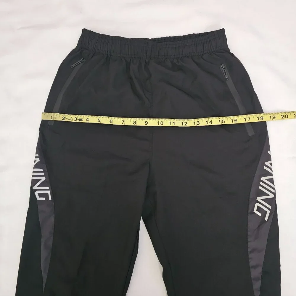 Men's Black Quick Dry Zippered Pockets Cropped Running Jogging Pants Size Small - Picture 7 of 12